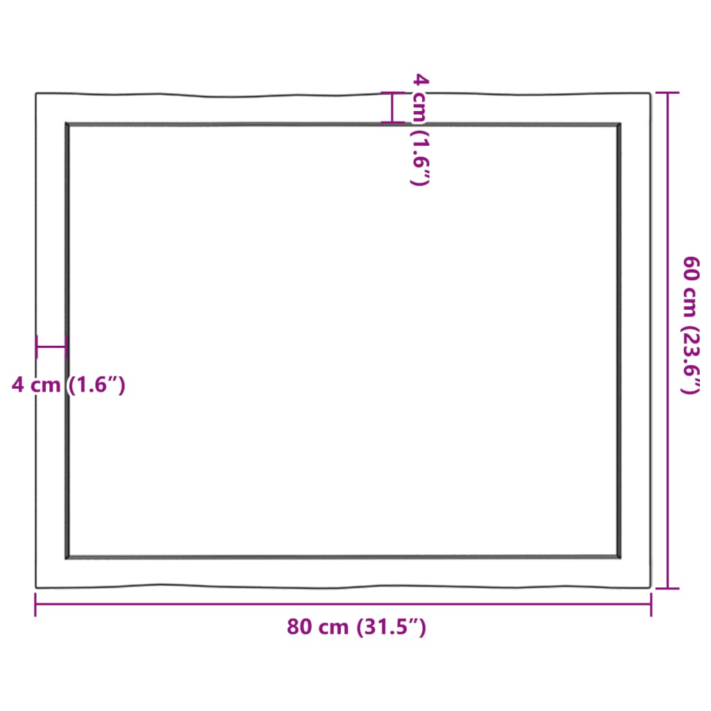 Dessus de table bois massif non traité bordure assortie - XIOS