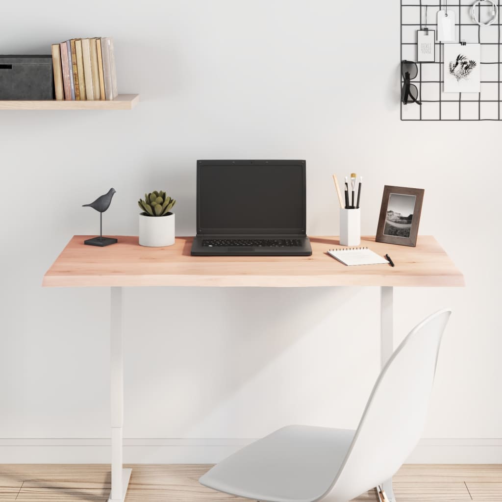 Dessus de table bois chêne massif non traité bordure assortie - XIOS