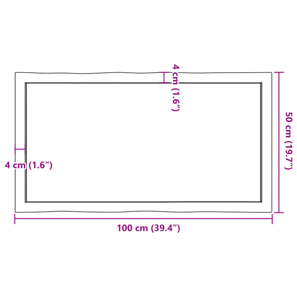 Dessus de table bois massif non traité bordure assortie - XIOS
