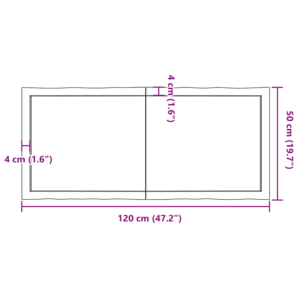 Dessus de table bois massif non traité bordure assortie - XIOS