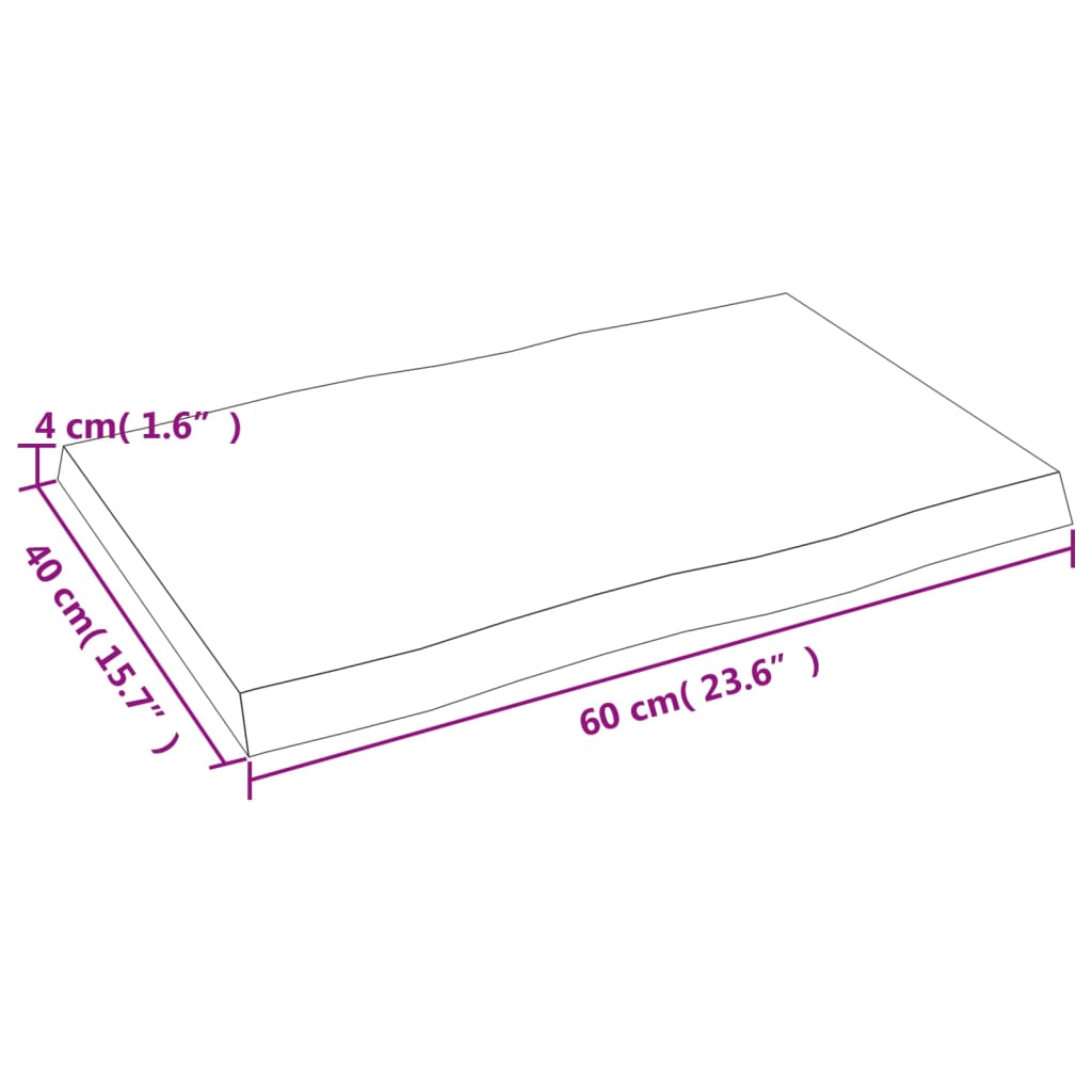 Dessus de table bois massif traité bordure assortie - XIOS