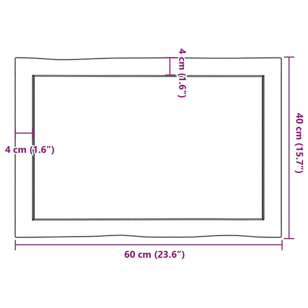 Dessus de table bois massif traité bordure assortie - XIOS