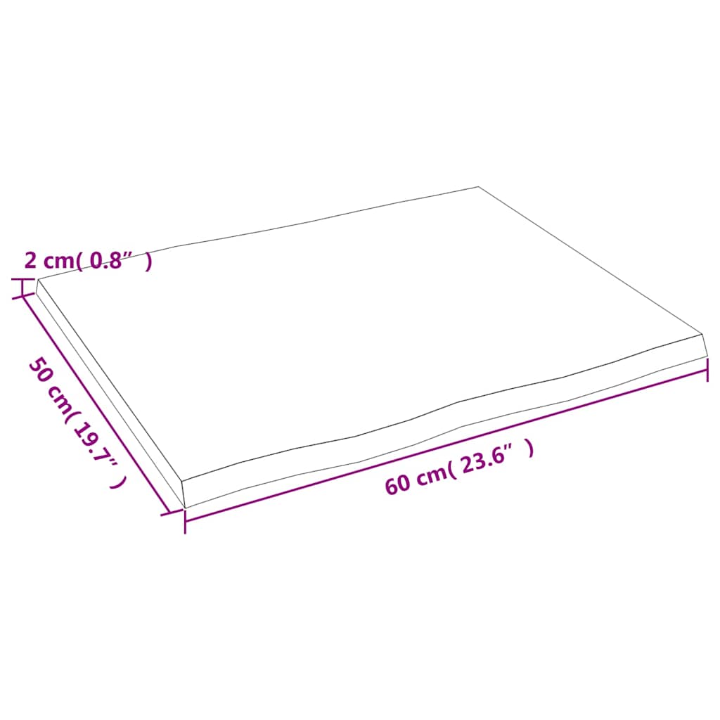 Dessus de table bois chêne massif traité bordure assortie - XIOS