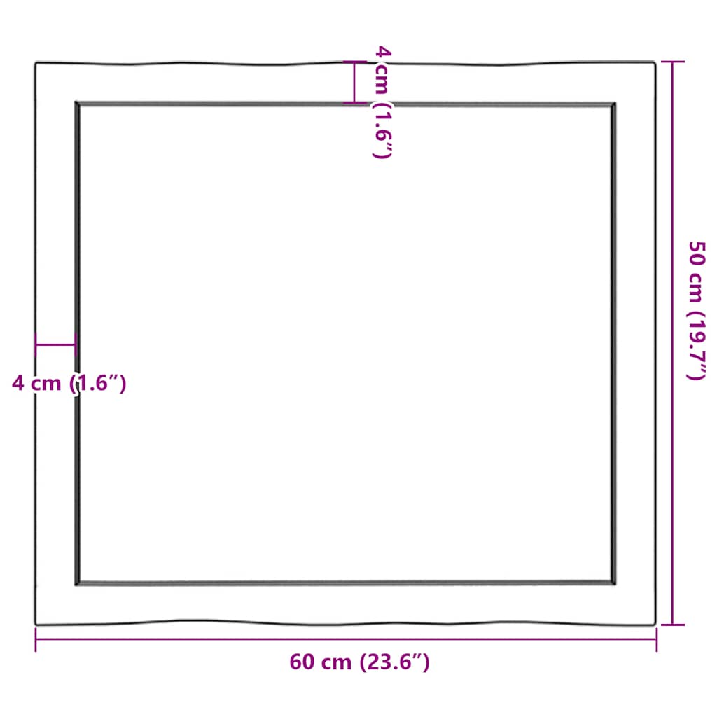Dessus de table bois massif traité bordure assortie - XIOS