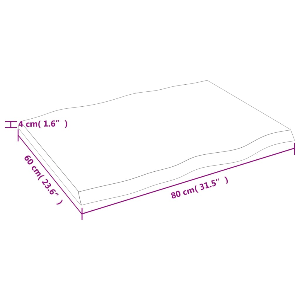 Dessus de table bois massif traité bordure assortie - XIOS