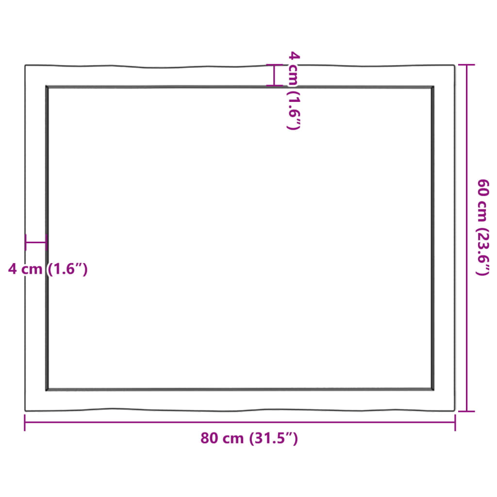 Dessus de table bois massif traité bordure assortie - XIOS
