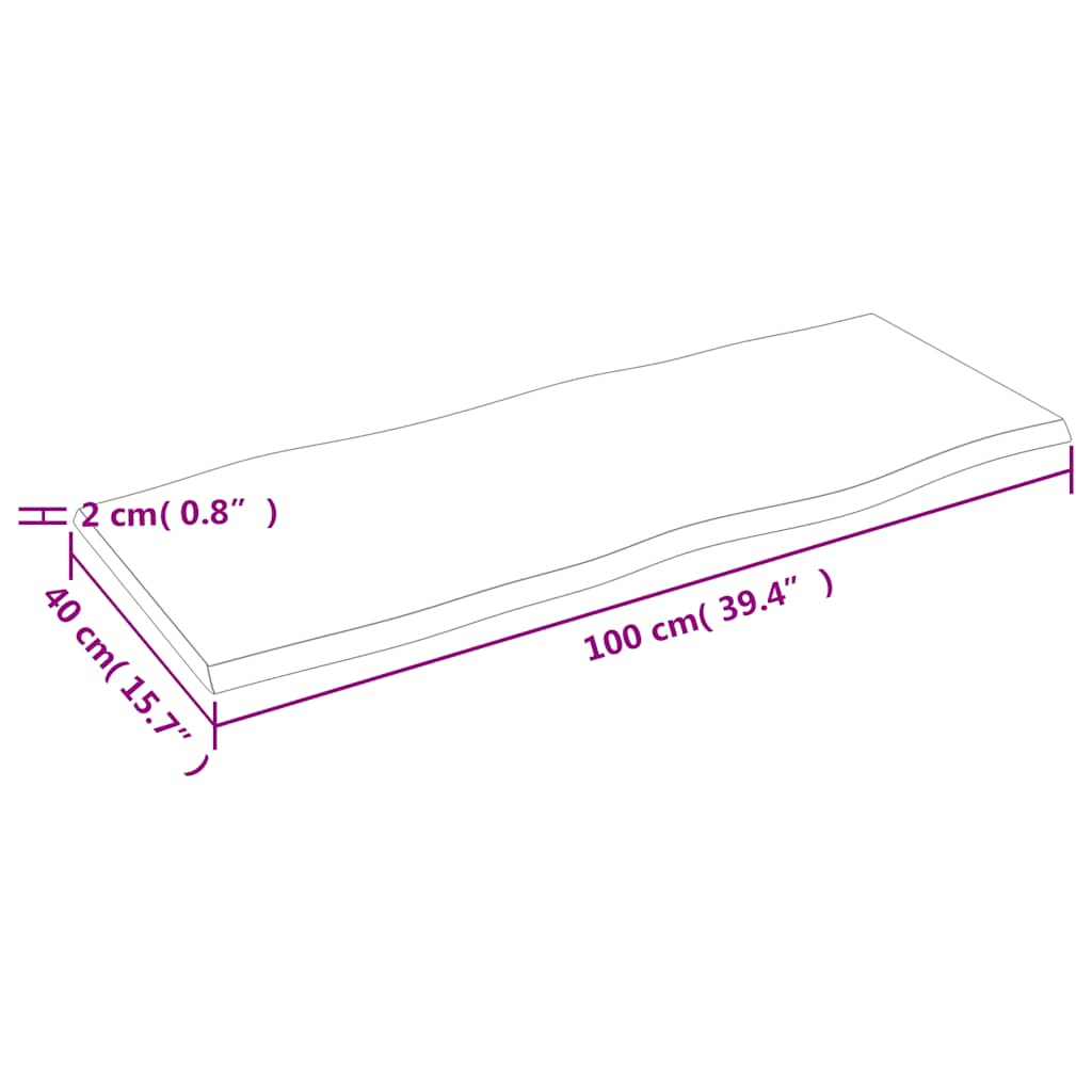 Dessus de table bois chêne massif traité bordure assortie - XIOS