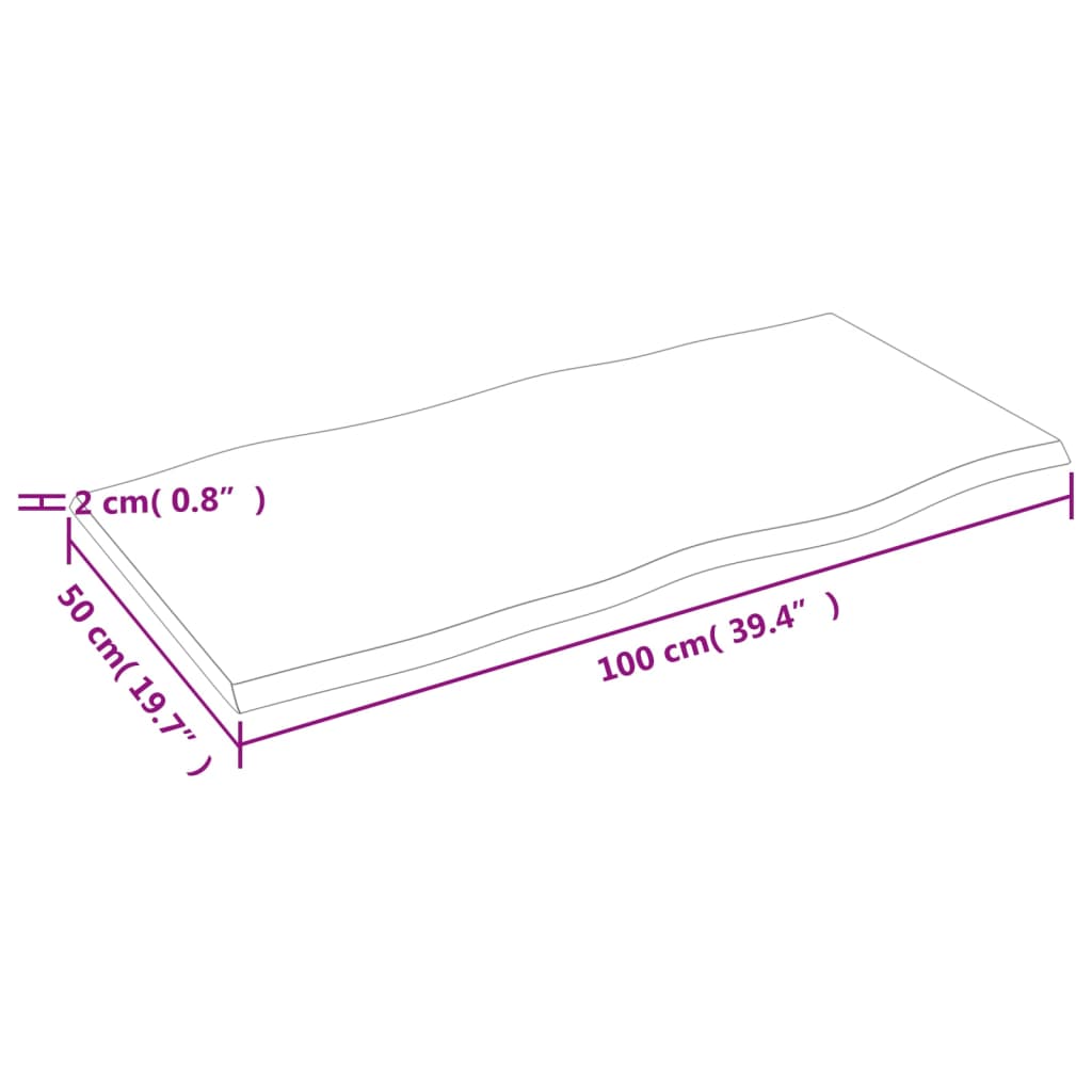 Dessus de table bois chêne massif traité bordure assortie - XIOS