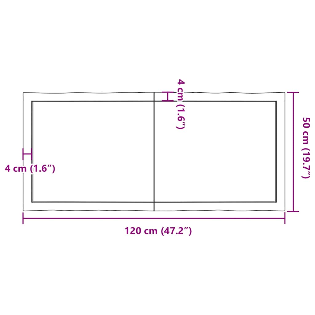 Dessus de table bois massif traité bordure assortie - XIOS
