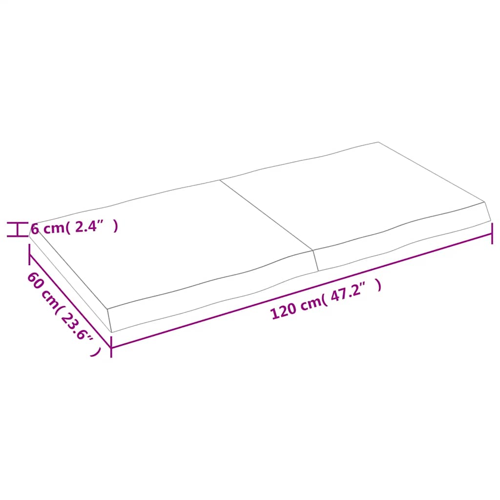 Dessus de table bois massif traité bordure assortie