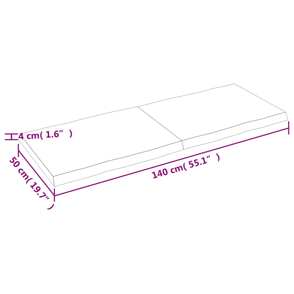 Dessus de table bois massif traité bordure assortie - XIOS