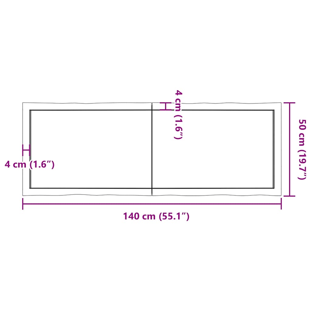 Dessus de table bois massif traité bordure assortie - XIOS