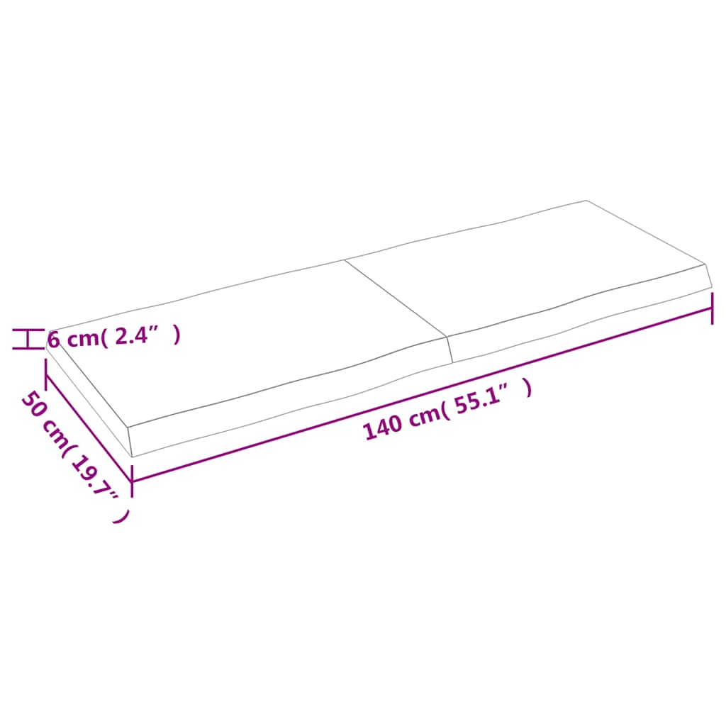 Dessus de table bois massif traité bordure assortie - XIOS
