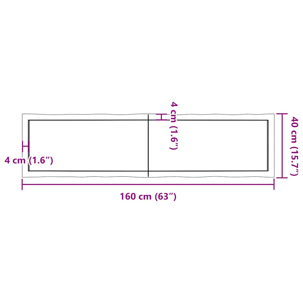 Dessus de table bois massif traité bordure assortie - XIOS