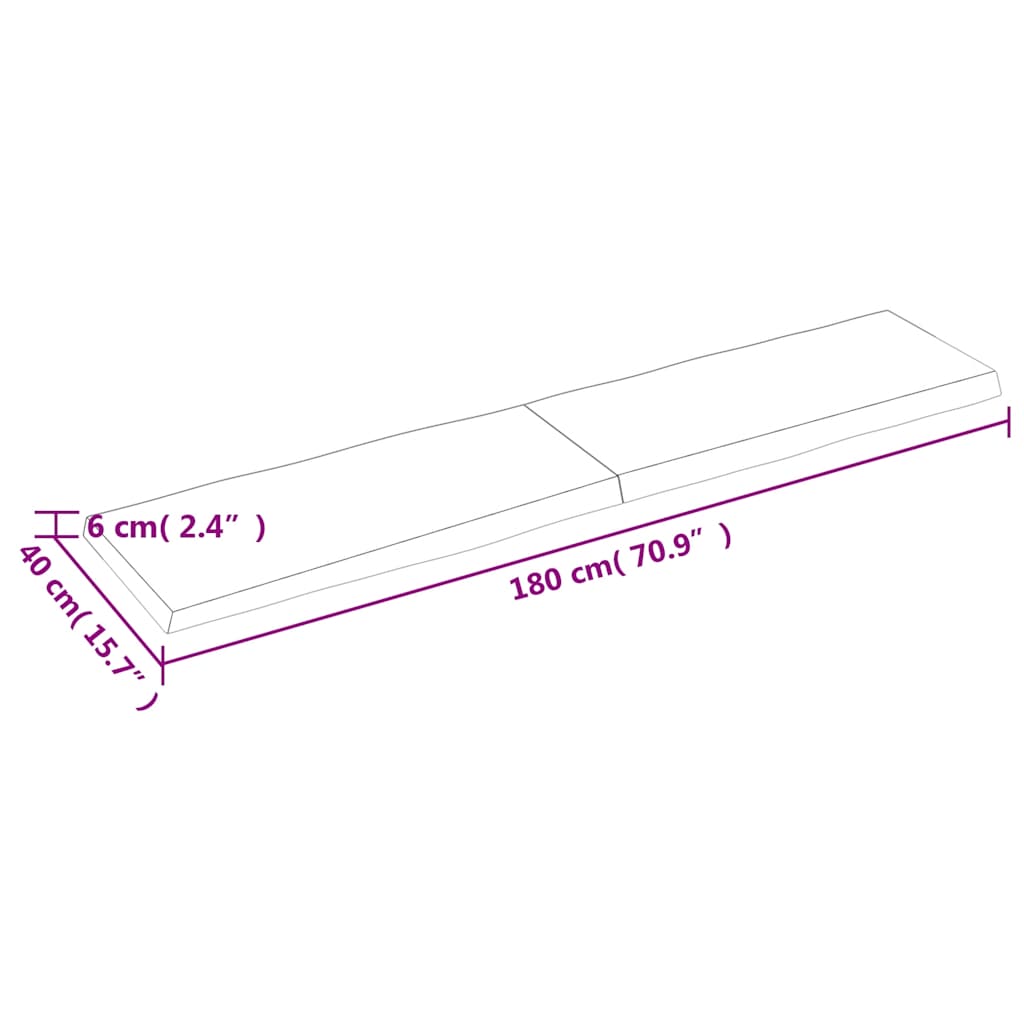 Dessus de table bois massif traité bordure assortie - XIOS
