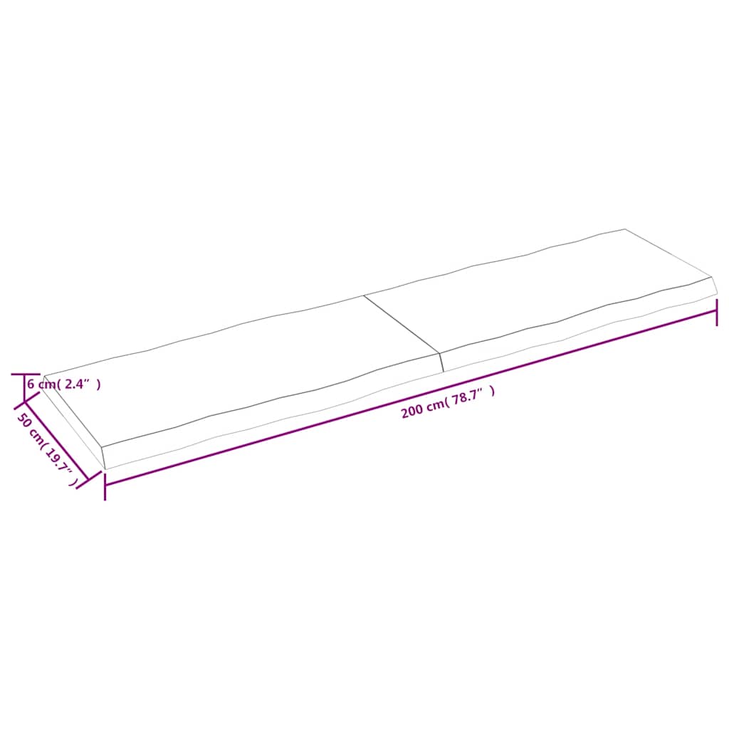 Dessus de table bois massif traité bordure assortie - XIOS