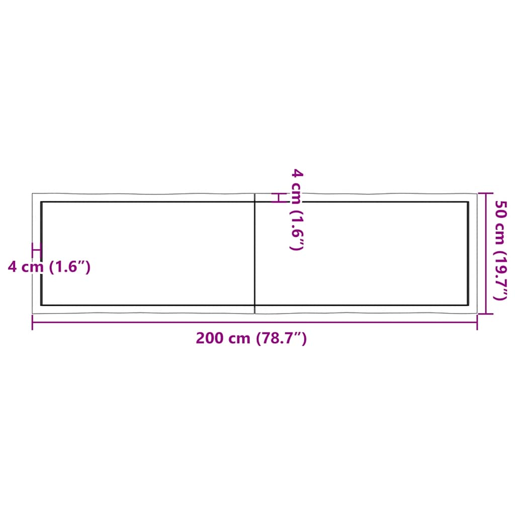 Dessus de table bois massif traité bordure assortie - XIOS