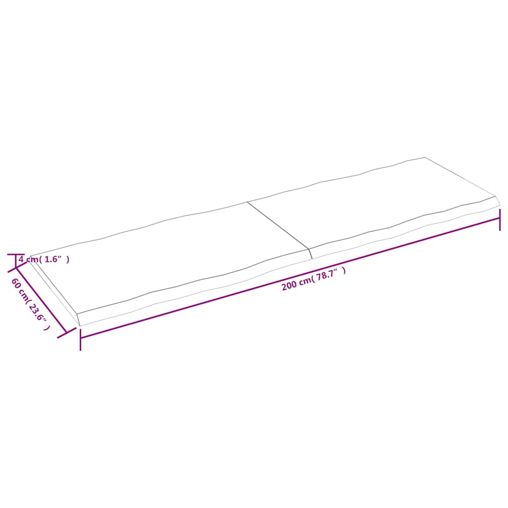 Dessus de table bois massif traité bordure assortie - XIOS