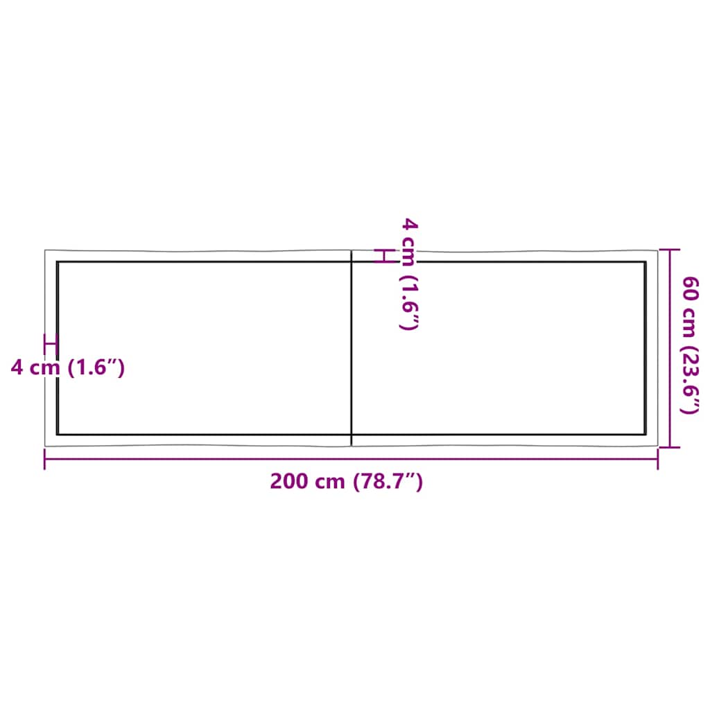 Dessus de table bois massif traité bordure assortie - XIOS