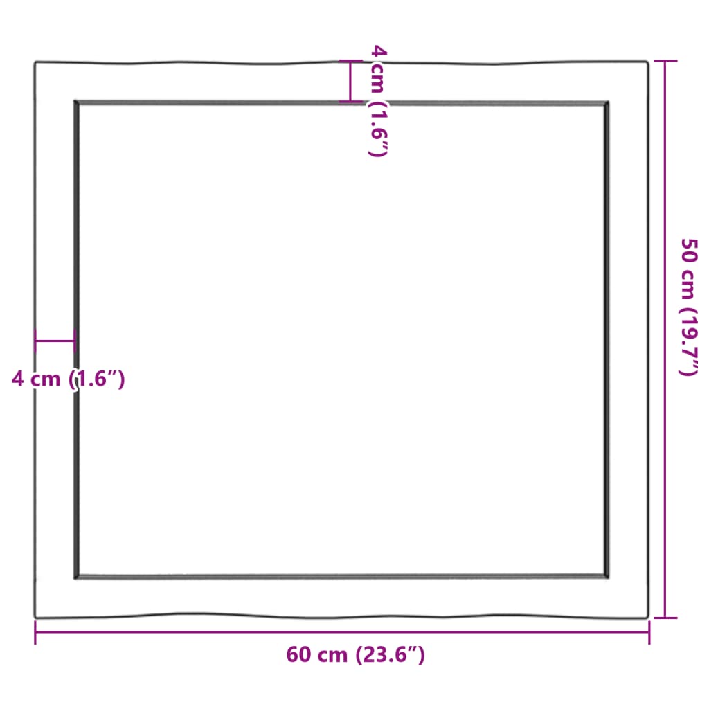 Dessus de table bois massif traité bordure assortie - XIOS