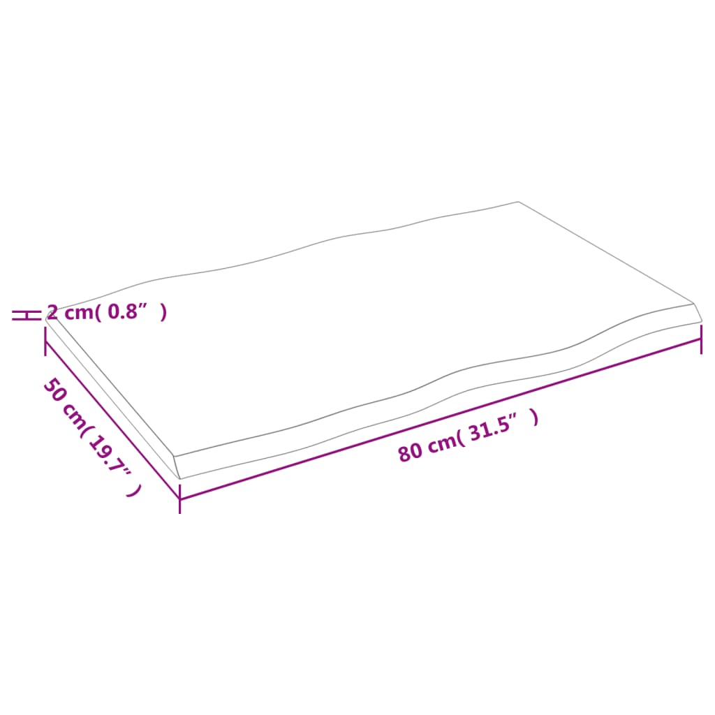 Dessus de table bois chêne massif traité bordure assortie - XIOS