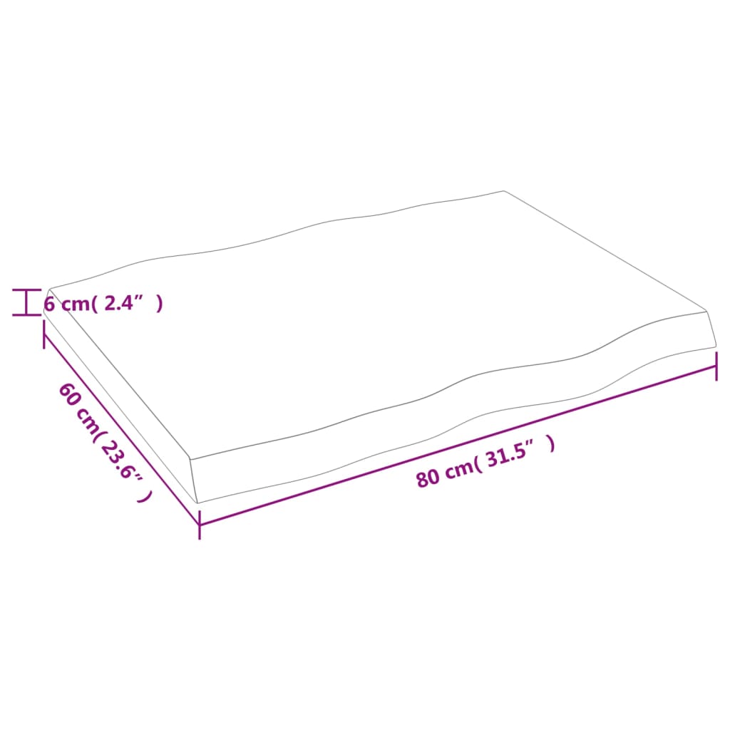 Dessus de table bois massif traité bordure assortie - XIOS