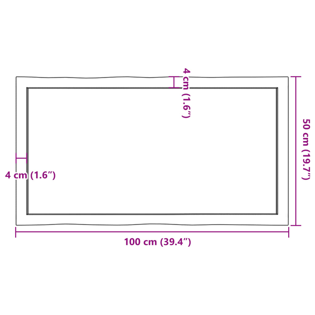 Dessus de table bois massif traité bordure assortie - XIOS