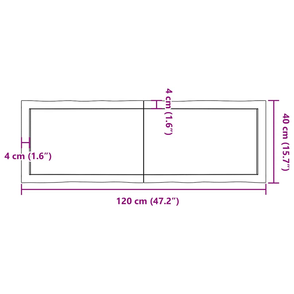 Dessus de table bois massif traité bordure assortie - XIOS