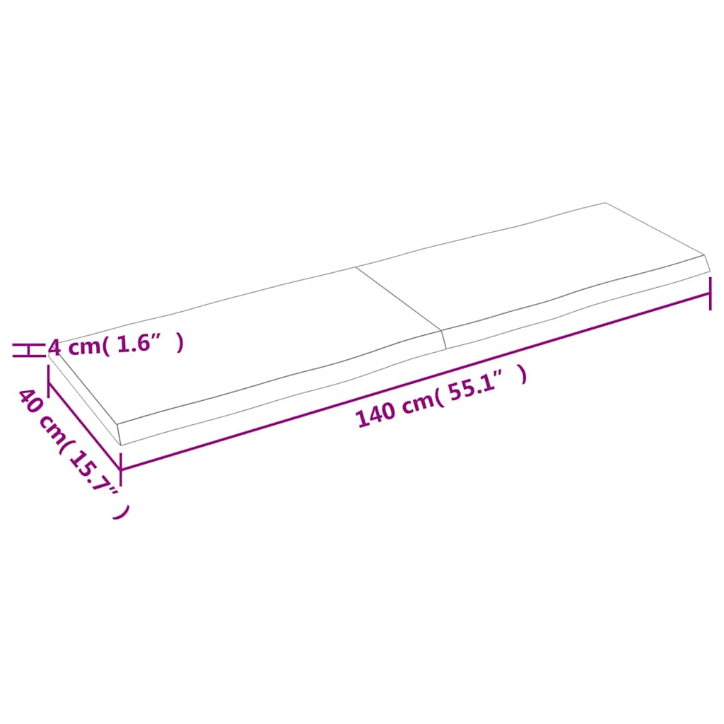 Dessus de table bois massif traité bordure assortie - XIOS