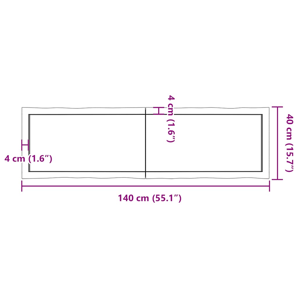 Dessus de table bois massif traité bordure assortie - XIOS