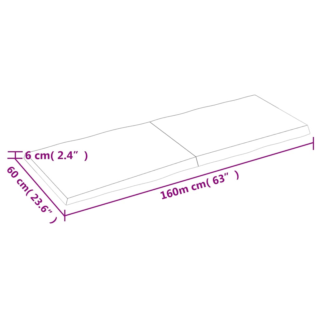 Dessus de table bois massif traité bordure assortie - XIOS