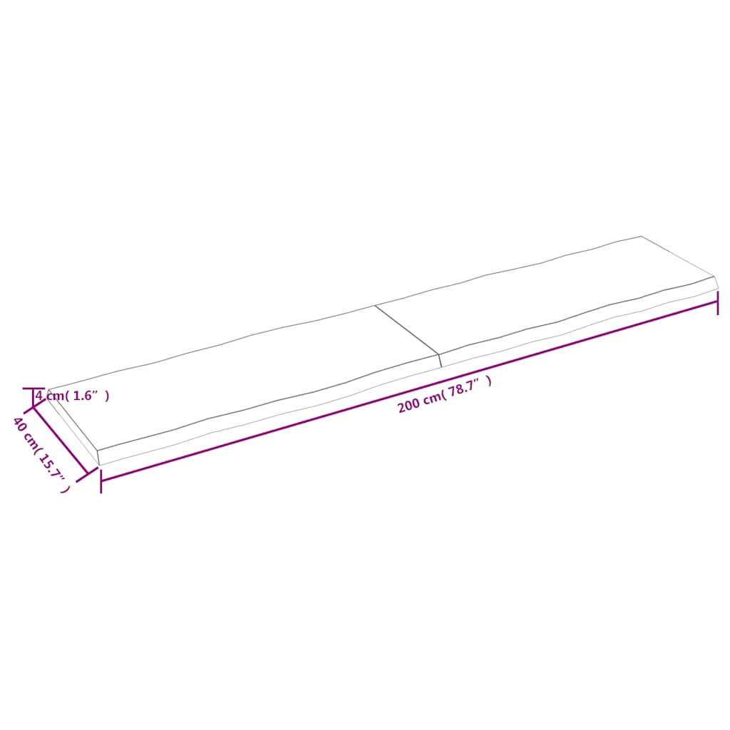 Dessus de table bois massif traité bordure assortie - XIOS