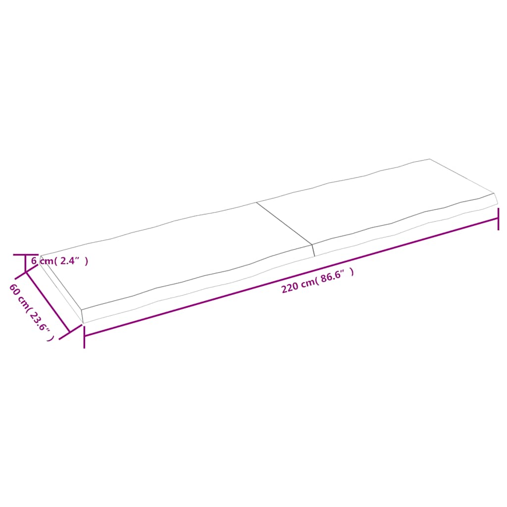 Dessus de table bois massif traité bordure assortie - XIOS