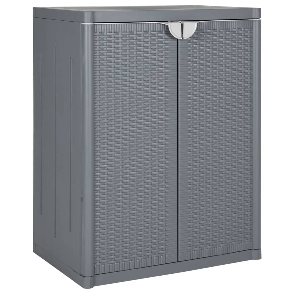 Armoire de rangement de jardin gris 65x45x88 cm PP rotin - XIOS