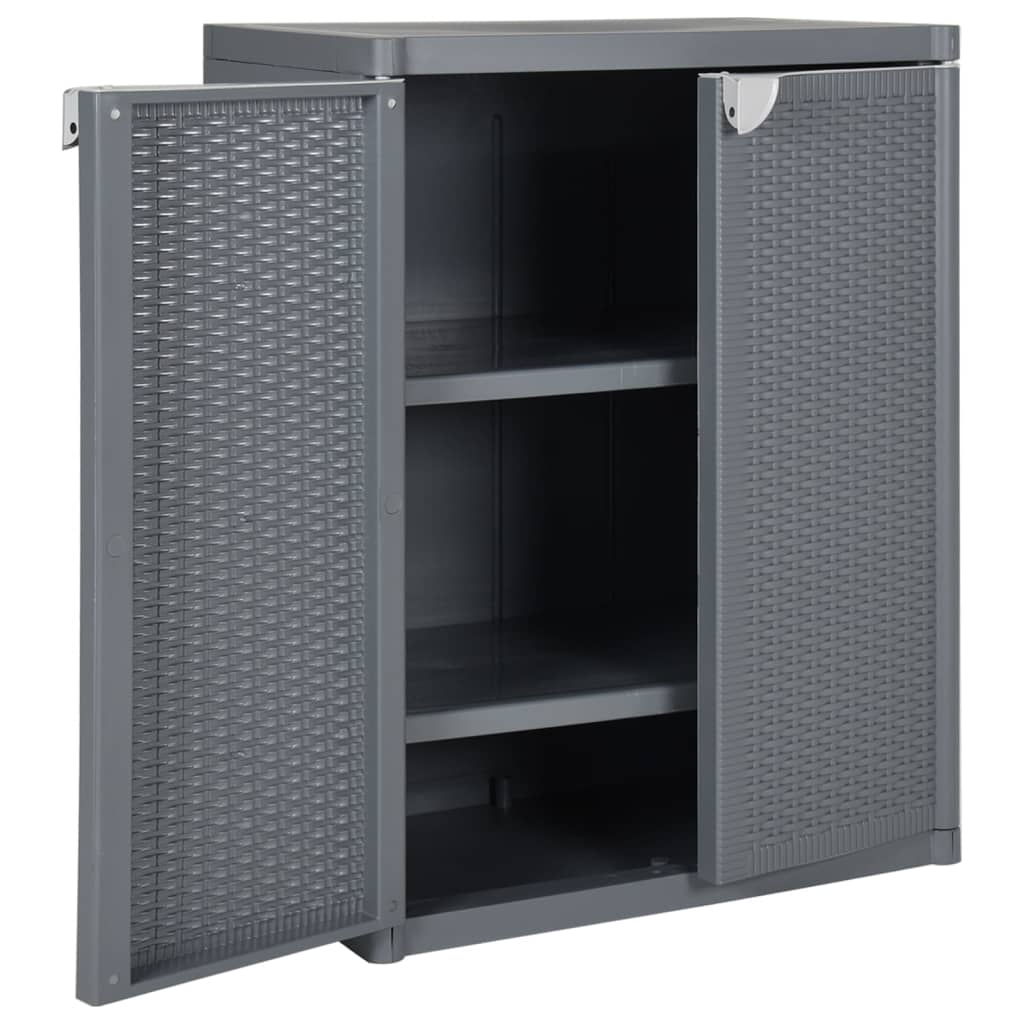 Armoire de rangement de jardin gris 65x45x88 cm PP rotin - XIOS