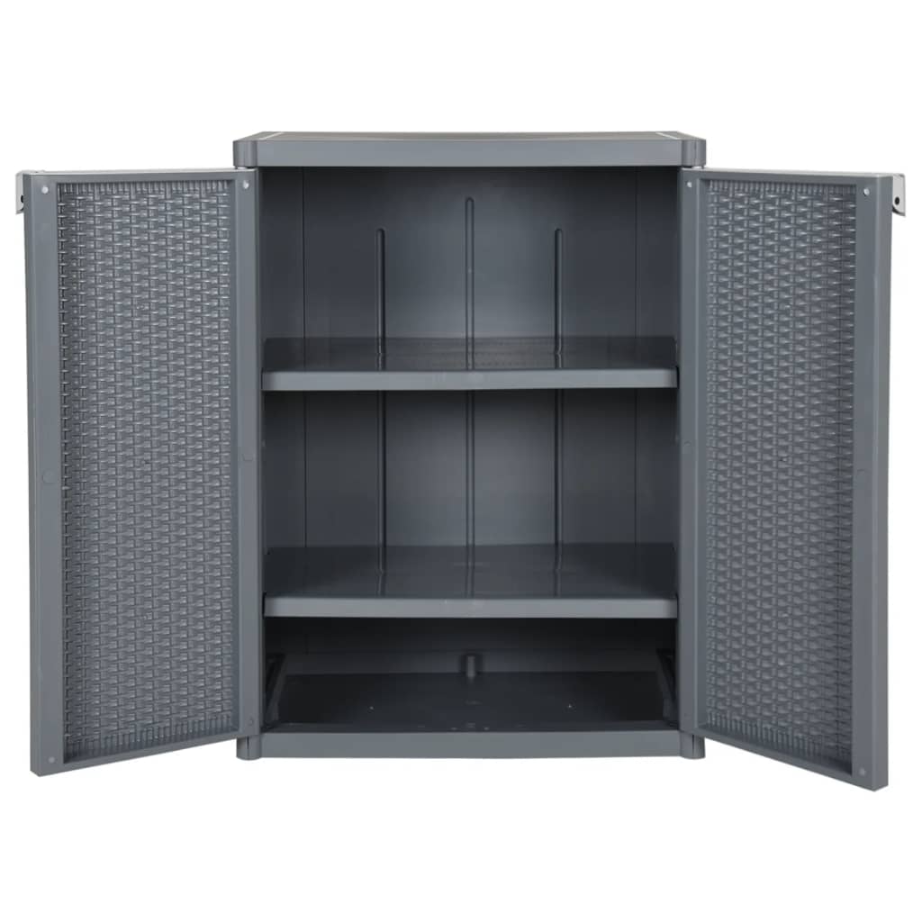 Armoire de rangement de jardin gris 65x45x88 cm PP rotin - XIOS