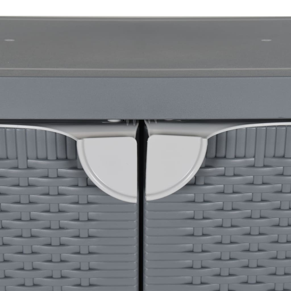 Armoire de rangement de jardin gris 65x45x88 cm PP rotin - XIOS