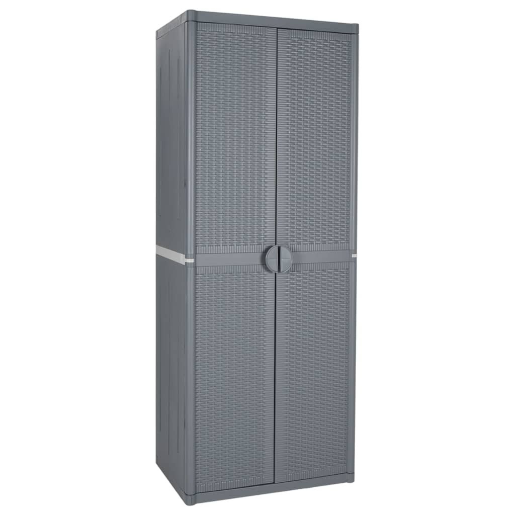 Armoire de rangement de jardin gris 65x45x172 cm PP rotin - XIOS