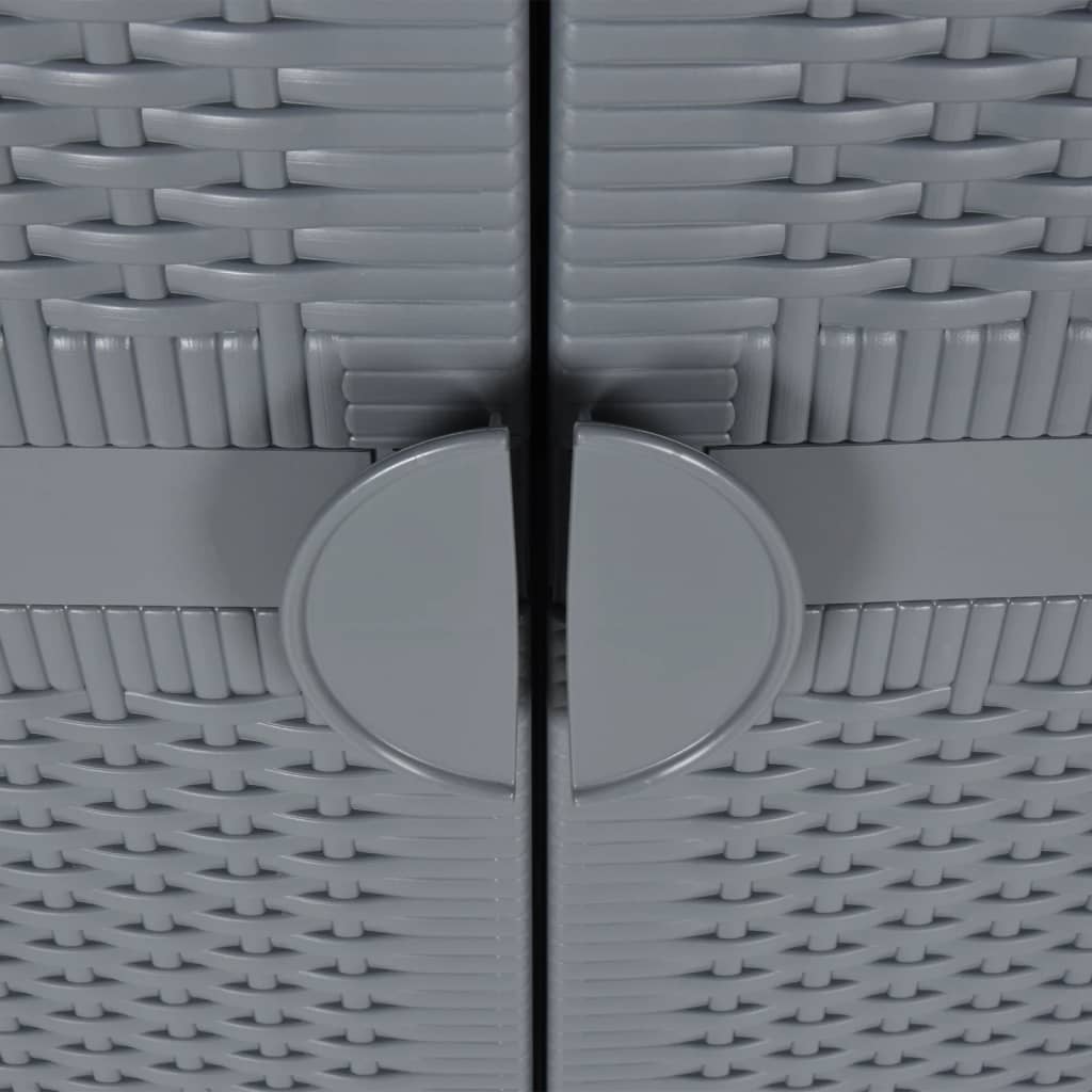 Armoire de rangement de jardin gris 65x45x172 cm PP rotin - XIOS