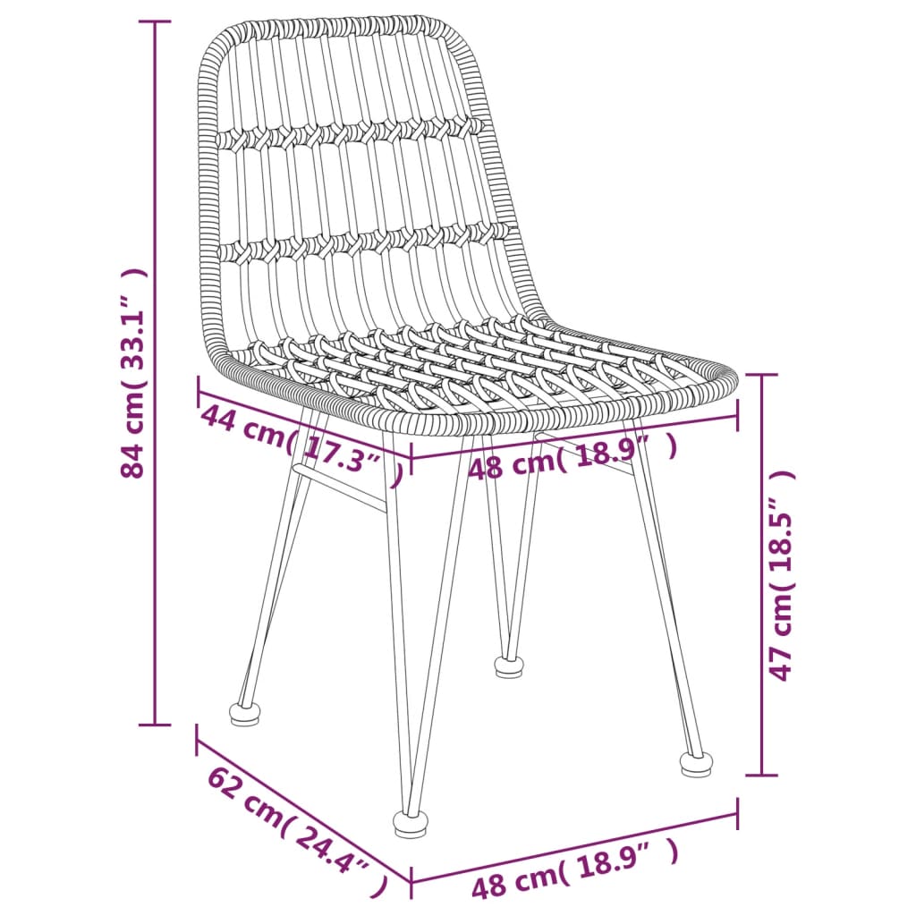 Ensemble à manger de jardin 7 pcs Résine tressée