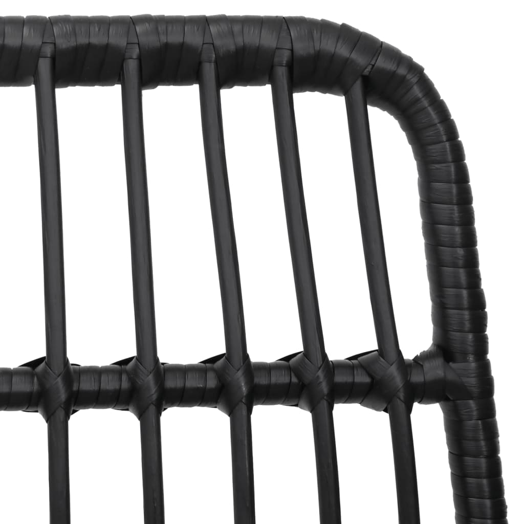 Ensemble à manger de jardin 7 pcs Noir Résine tressée