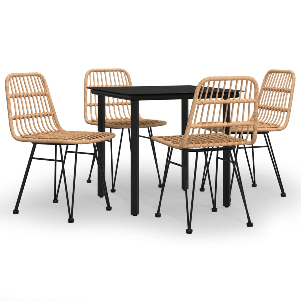 Ensemble à manger de jardin 5pcs Résine tressée