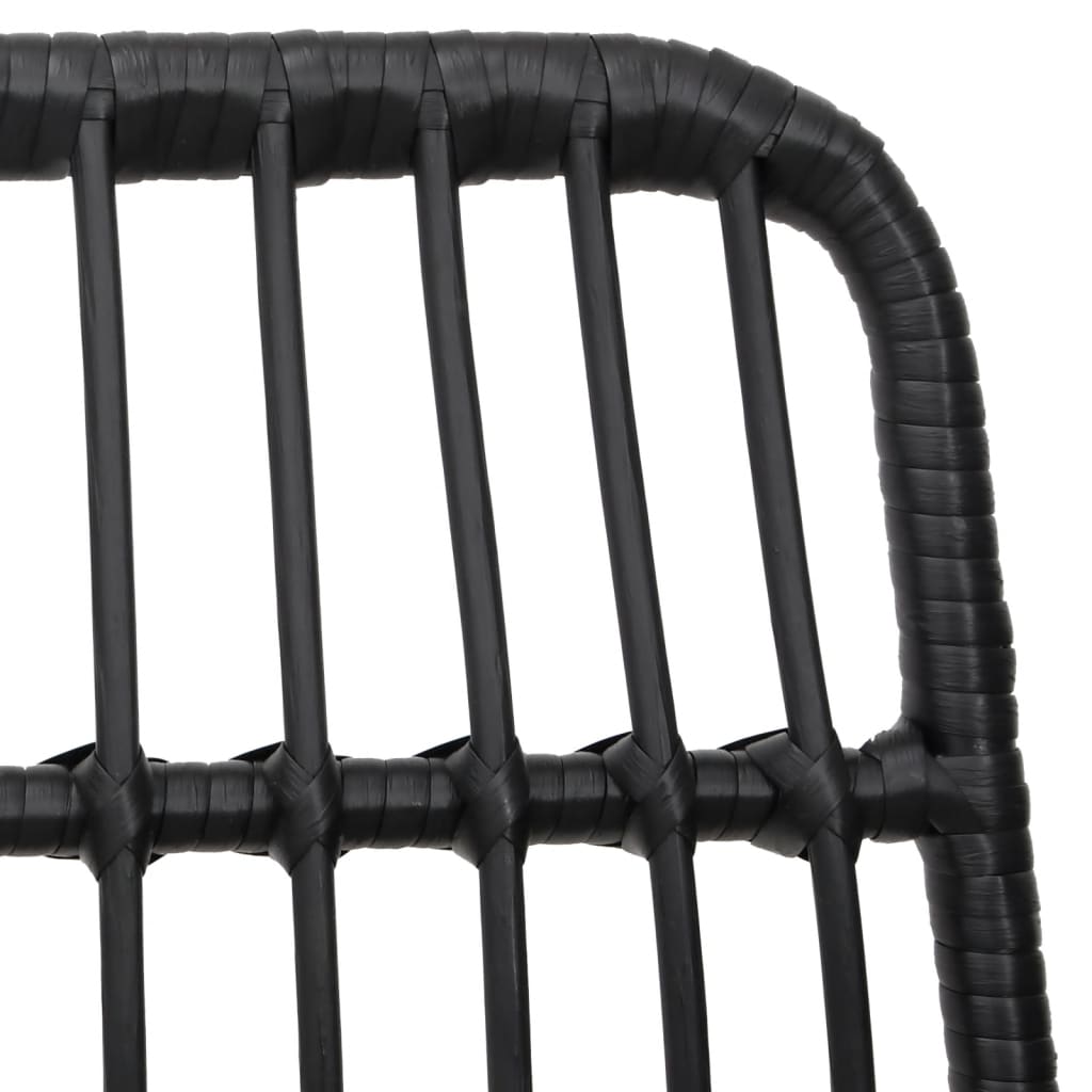 Ensemble à manger de jardin 7 pcs Noir Résine tressée