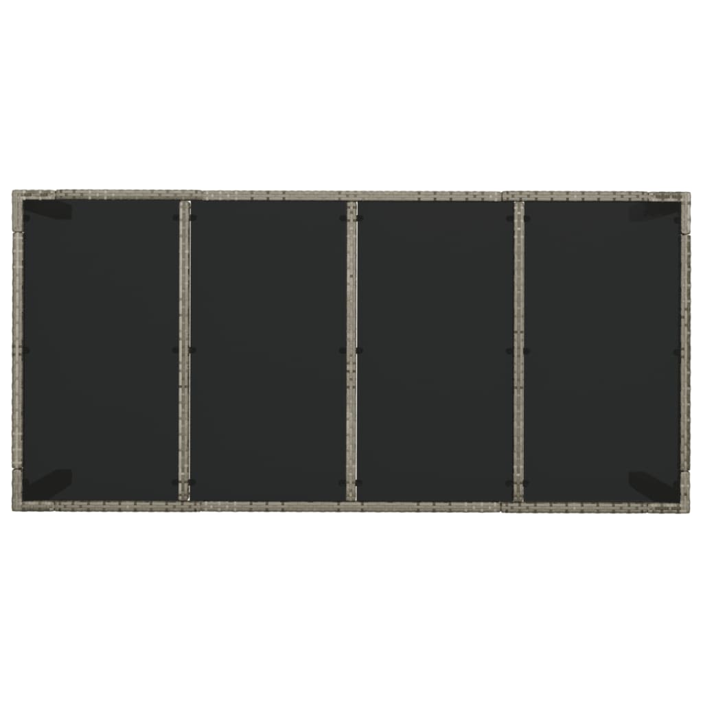 Ensemble à manger jardin et coussins 7 pcs gris rotin