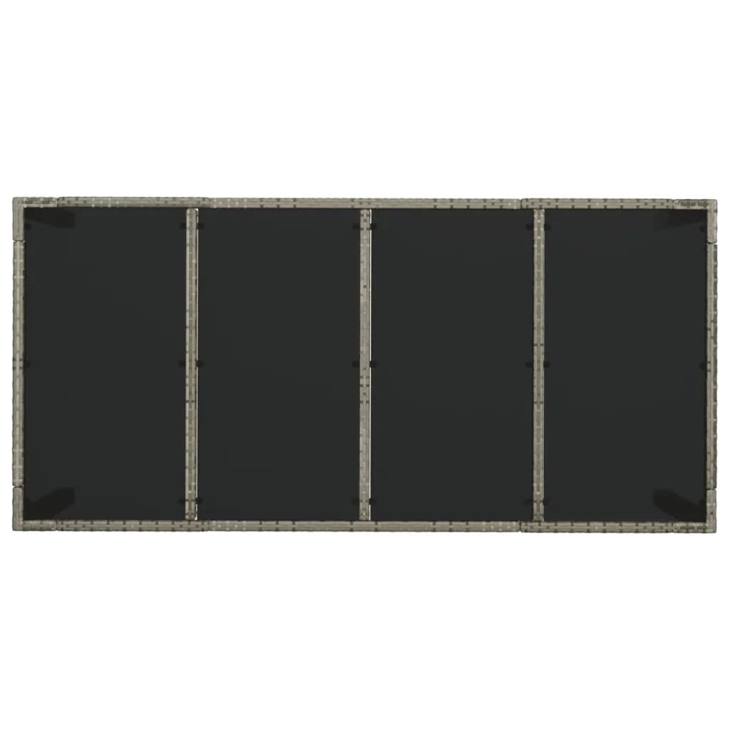Ensemble à manger de jardin 9 pcs coussins gris résine tressée