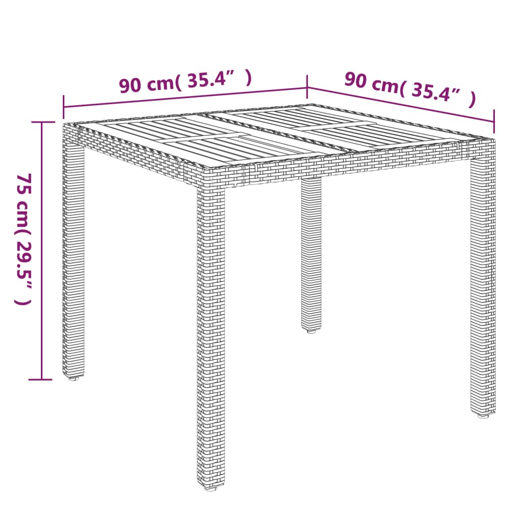 Ensemble à manger de jardin coussins 5pcs Noir Résine tressée