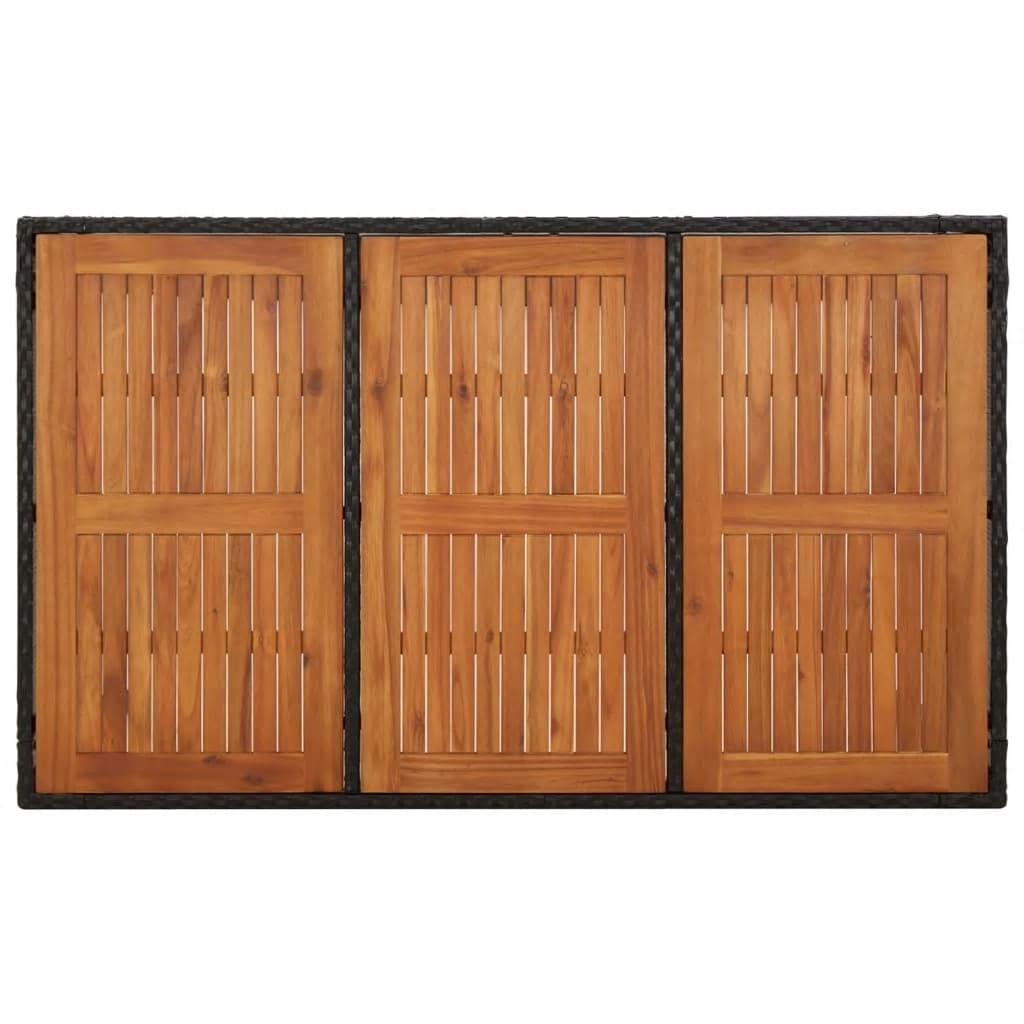 Ensemble à manger de jardin coussins 5pcs Noir Résine tressée