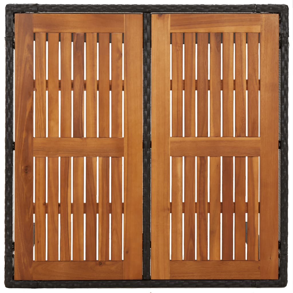 Ensemble à manger de jardin avec coussins 3 pcs Noir