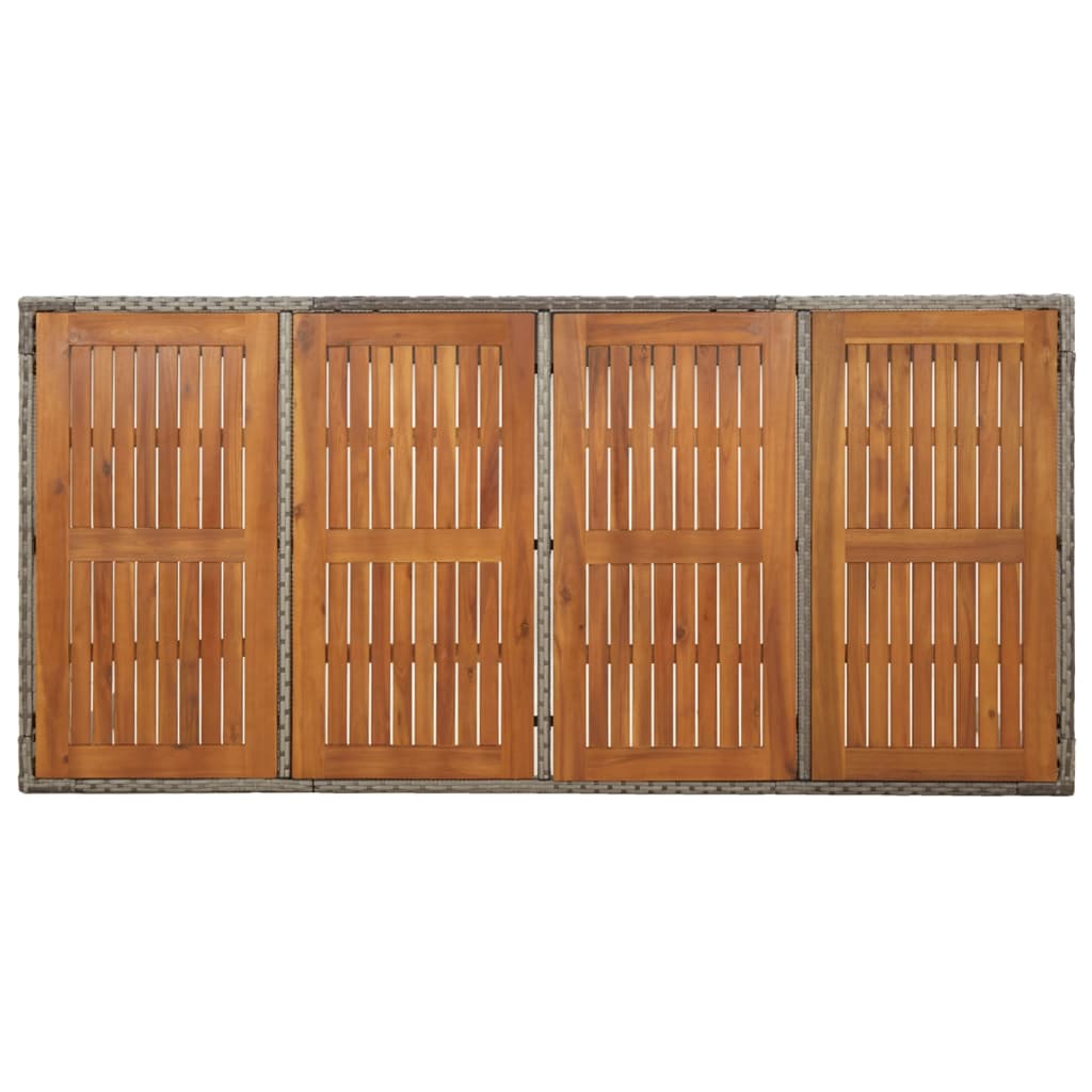 Ensemble à manger jardin et coussins 7 pcs gris rotin
