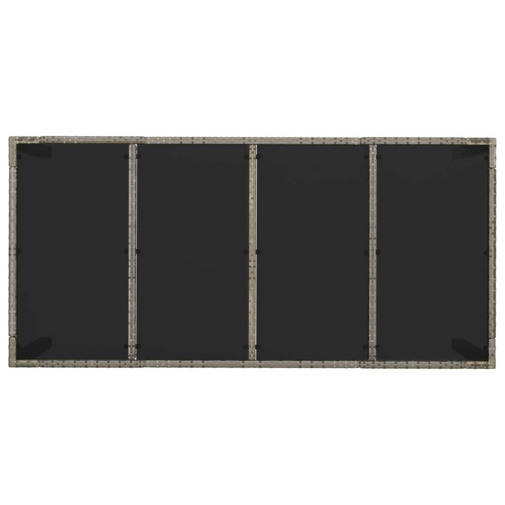 Ensemble à manger de jardin 9 pcs coussins gris résine tressée